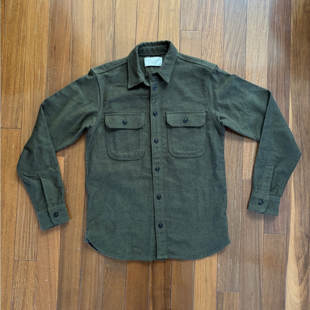 Everlane Olive Green Wool Shirt